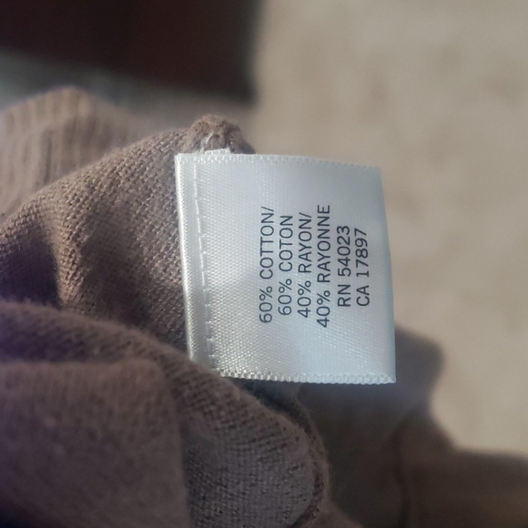 Banana Republic m light brown short sleeve sweater cowlneck ribbed hems - Picture 6 of 8